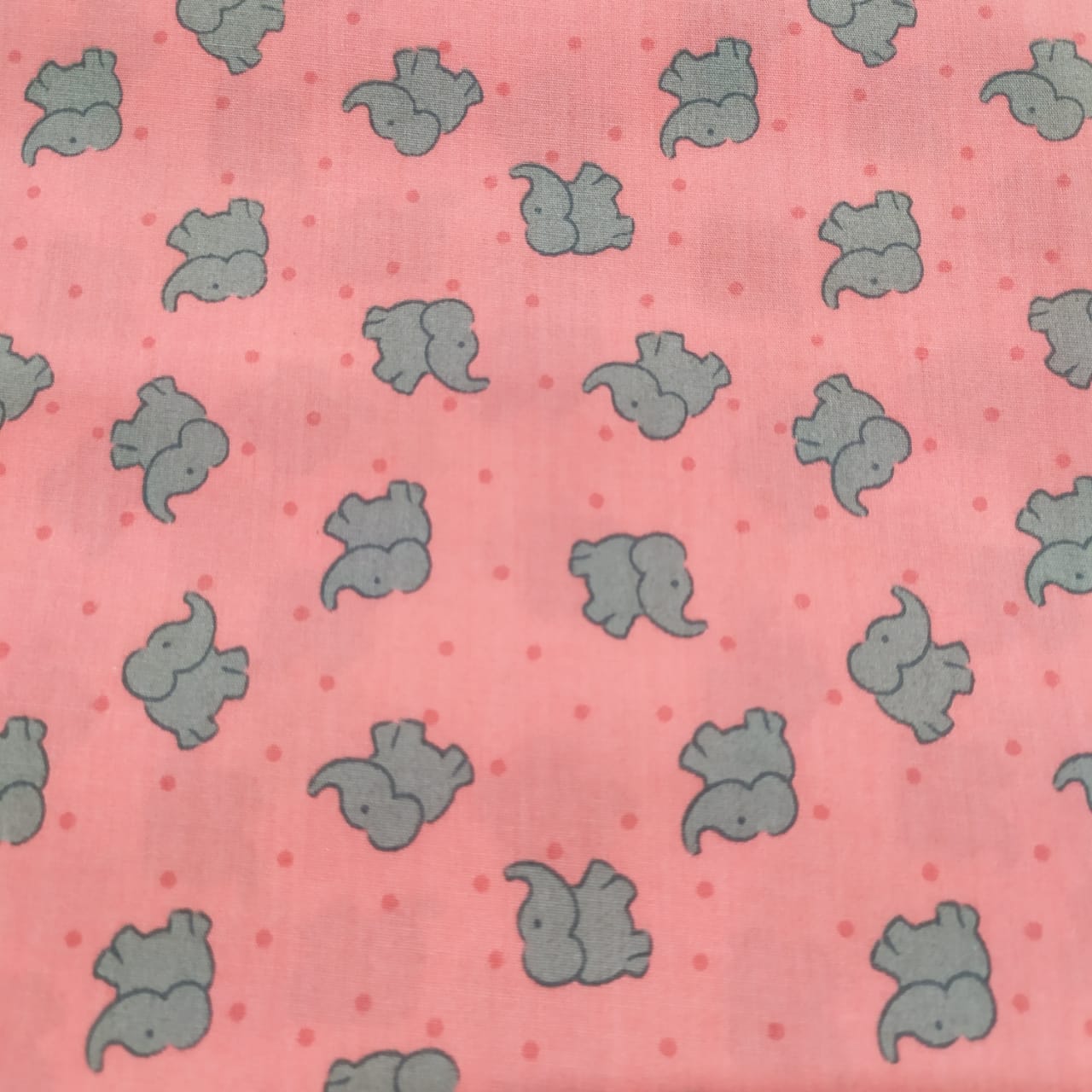 Tecido Tricoline Mini Elefantes Rosa